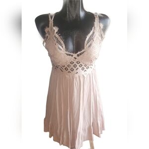 Justify Beige Lace Upper Spaghetti Strap Dress S